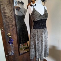 Unbranded Starfish Pattern Textured Spaghetti Strap Dress w Black Lace - Women&#39;s - £7.67 GBP