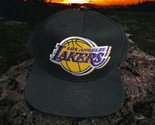 Mitchell &amp; Ness  Los Angeles Lakers Logo Black Satin Snapback Hat CAP NB... - £17.36 GBP