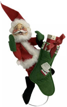 1963 ANNALEE Mobilitee Santa w/ Stocking Doll Made In USA 8” - £14.54 GBP