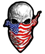 large JUMBO AMERICAN FLAG SKULL BANDANA BACK PATCH #101 EMBROIDERED 12 I... - $28.45
