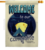 Welcome Campsite House Flag Camping 28 X40 Double-Sided Banner - £29.21 GBP