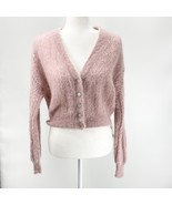 Free People Amelia Cardi Pink Open Knit Sweater XS Alpaca Blend - $72.57