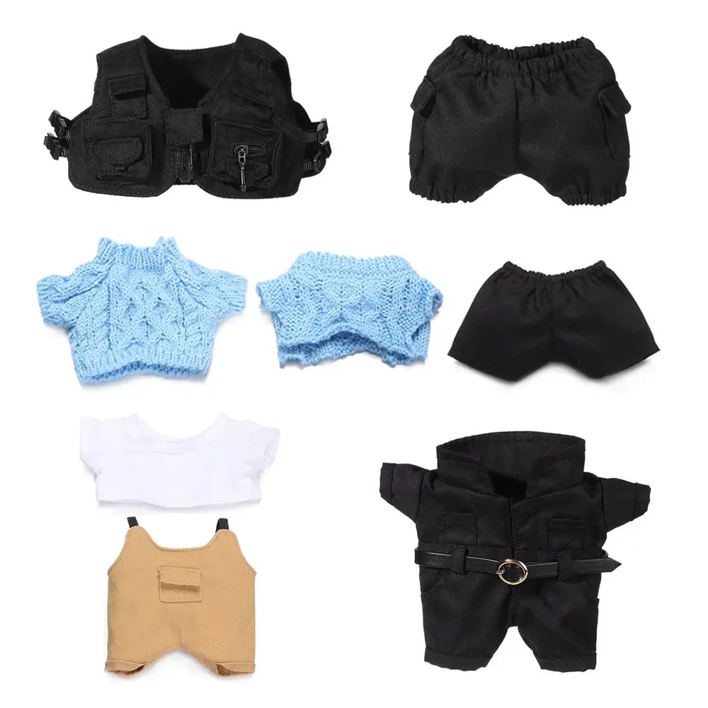 20CM Doll Clothes Tooling Style Vest Shorts Tight Fitting Uniform Knitted - £7.71 GBP+