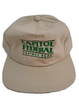 Trucker Hat Adjustable SnapBack Beige Capitol Federal Savings Bank One Size - £8.63 GBP