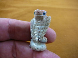 (Y-SNAK-23) little Gray COBRA Snake gemstone carving soapstone Peru love... - $8.99