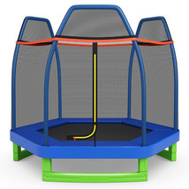 7 Feet Kids Recreational Bounce Jumper Trampoline-Blue - Color: Blue - $5,887.83 MXN