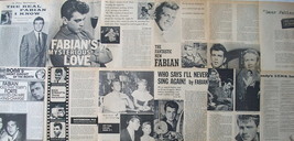FABIAN ~ 12 Vintage B&amp;W ARTICLES, Fabiano Forte, from 1959-1967 ~ Clippings - £5.32 GBP
