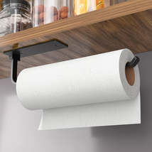 Paper Towel Holder - Self-Adhesive or Drilling, Matte Black - $11.88