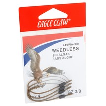 Eagle Claw Weedless Fishing Hooks. Size 3/0, Pack of 4, 449WA-3/0 - £4.75 GBP