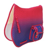 Horse Cotton English Aussie Quilted Fur Padded All-Purpose Saddle Pad Ombre - $49.49