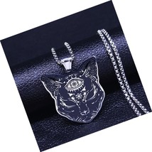 Eyes Cat Stainless Steel Necklace Mysterious - £48.90 GBP