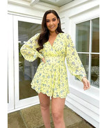 The Style x Jac Jossa Yellow Printed Wrap Playsuit UK 14 (fm78-8) - $44.42