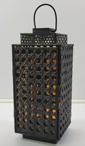 *MS) Metal and Amber Glass Tealight Candle Holder Lantern - $546.51 MXN