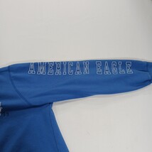 American Eagle RN#54485 Men's Blue Cotton Blend Hoodie Pullover Sweatshirt Small image 5
