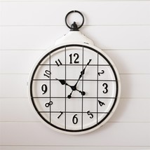 Large Caged School Wall Clock in white metal - $99.99