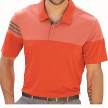 Adidas Mens Two Tone Orange Golf Polo Shirt 3Stripes Design Short Sleeve... - £38.91 GBP