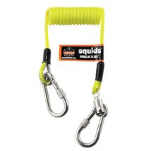 ERGODYNE Squids 3130S Coiled Cable Tool Lanyard (2 lbs. capacity) , Lime... - £15.80 GBP