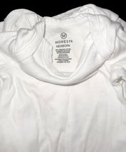 Honest Company Newborn Bodysuits Lot of 9 Organic Cotton Mittens White image 2