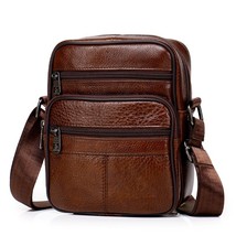 Men&#39;s Genuine Leather Shoulder Bag Messenger Bags Men&#39;s Bag Fashion Flap Crossbo - £25.82 GBP