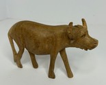 Vintage Hand Carved Wooden Water Buffalo Folk Art Statue Figure Sculpture  - $18.73
