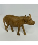 Vintage Hand Carved Wooden Water Buffalo Folk Art Statue Figure Sculpture  - $25.70 CAD