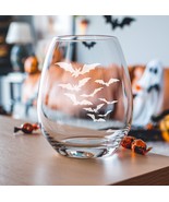 Creepy Bat Swarm Etched Glasses - Wine, Champagne, Pint Glasses, Shot Glass - $24.99 - $31.99