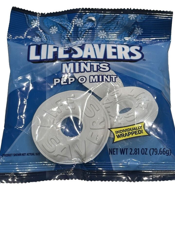 Life Savers Pep-O-Mint Breath Mints Hard Candy Bag 2.81oz/79.66gm
