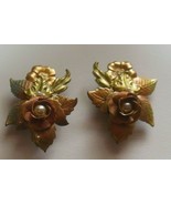 Up-cycled Vintage Faux Pearl Floral Jewelry Refrigerator Magnets Set of 2 - €14,74 EUR