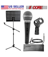 5 Core Music Stand Combo w/Dynamic Cardioid Pro Metal Microphone w/XLR C... - £43.15 GBP