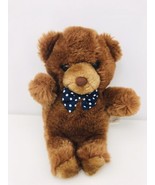 Prestige Toy Corp Bear Plush Teddy Bear Stuffed Animal Brown Bow 1985 Vi... - £10.53 GBP