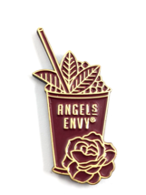 Angels Envy Bourbon Mint Julep Alcoholic Cocktail Maroon Gold Tone Pin Advertise - £10.46 GBP