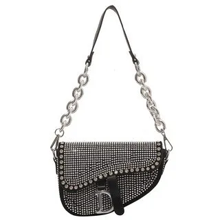 Women&#39;s Bag Trend High-Grade Thick Chain Bright Diamond Luxury Designer ... - $49.05