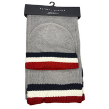 NWT TOMMY HILFIGER MSRP $99.99 MEN GRAY ONE SIZE FITS ALL BEANIE HAT &amp; S... - £31.69 GBP