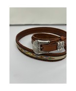 Wrangler Justin Tan Bryce Canyon Belt 1.5&quot; Wide Leather Hand Made Mexico... - $82.06 CAD