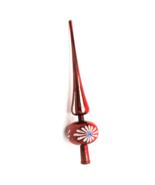Vintage Plastic Christmas Tree Topper Glitter Silver And Red made in Italy - $16.83