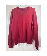 Brooks Brothers 346 Stretch Mens Red Sweater Merino Wool Blend V Neck Si... - $48.99 CAD