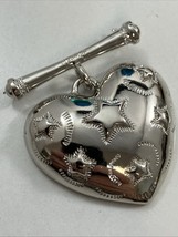 Trifari Silver Heart 2”X1.75” Pin Brooch FREE SHIPPING INSIDE USA - $347.23 MXN