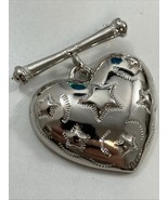 Trifari Silver Heart 2”X1.75” Pin Brooch FREE SHIPPING INSIDE USA - $345.15 MXN