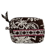 Vera Bradley Imperial Toile Cosmetic Bag Plastic Lining Brown White Pink Floral - £14.28 GBP