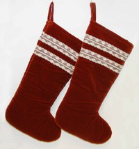 Christmas Stockings - Mrs T Originals Pair 19&quot; Plush Fully Lined - £16.12 GBP