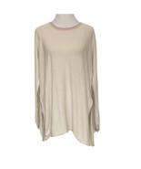 Cloth By Design Sweater Womens Small Oversized Knit Cream Pink Cotton - $19.79