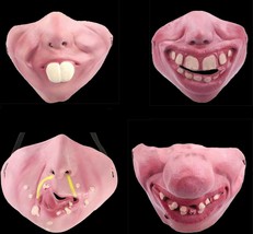 Funny Gag Latex Lower Half Face Mask Halloween Costume Party Mouth Cover -CHOOSE - £6.30 GBP