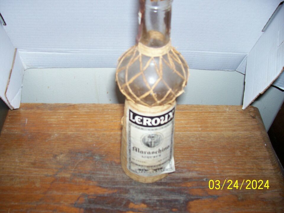 Primary image for Vintage Leroux & Co Maraschino Liqueur Bottle