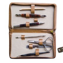 Vintage Vanity Carrying Case w/ Cuticle Tools made in Germany dq - £19.46 GBP