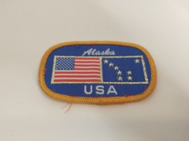 Vintage Alaska &amp; USA Flag Iron-On Patch - Patriotic Collectible Emblem - £5.42 GBP