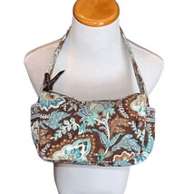 Vera Bradley Java Blue Maggie Shoulder Bag Purse Brown Paisley Retired, Small - £11.13 GBP