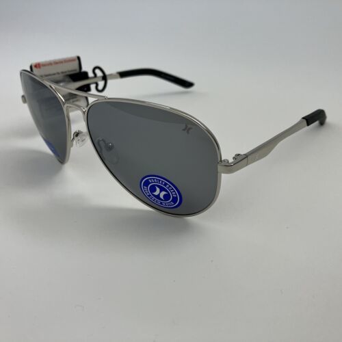 Hurley Men Polarized Sunglasses Aviator Black Lens Size 60 Traveler - $34.87