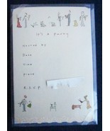 MARCEL SCHURMAN PARTY INVITATIONS SET OF 8 SUSAN SIMON SWEET LINE ART Wh... - $9.49