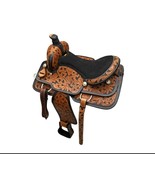 Western Barrel floral tooled Suede Seat Horse Saddle with tack Set and f... - $7,032.69 MXN+