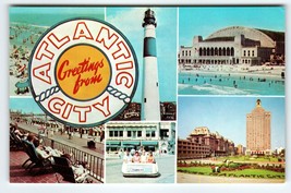 Greetings From Atlantic City Postcard Lighthouse Rolling Chair New Jersey Dexter - £7.32 GBP